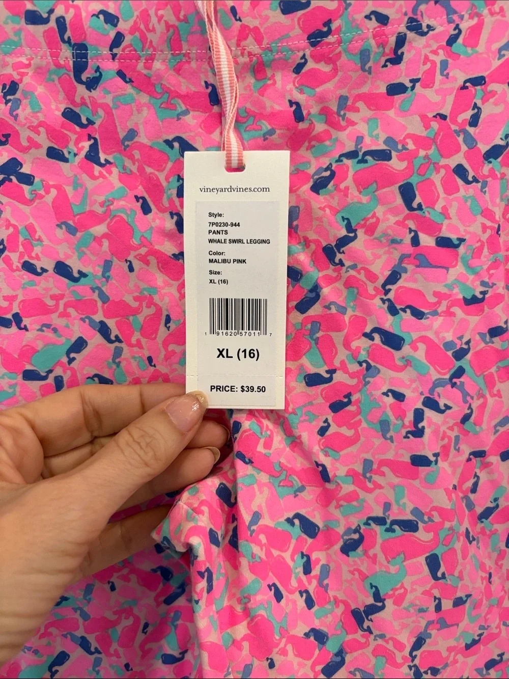 Vineyard Vines Pink Whale Multi-Print Girls' Leggings Malibu